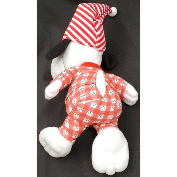 Peanuts SNOOPY plush jingle bell stuffed animal in Christmas Pajamas pjs Whitman - Picture 9 of 12